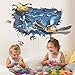 Amaonm Removable Home Art Decor 3D Under Ocean Sea Through The Wall Wall Sticker Mural Waterproof Decals for Kids Girls Bedroom Living Room Nursery Rooms Classroom Background
