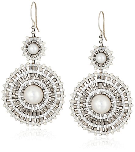 Pendientes Centric Plata de Ley y Perla de Agua Dulce de Miguel Ases