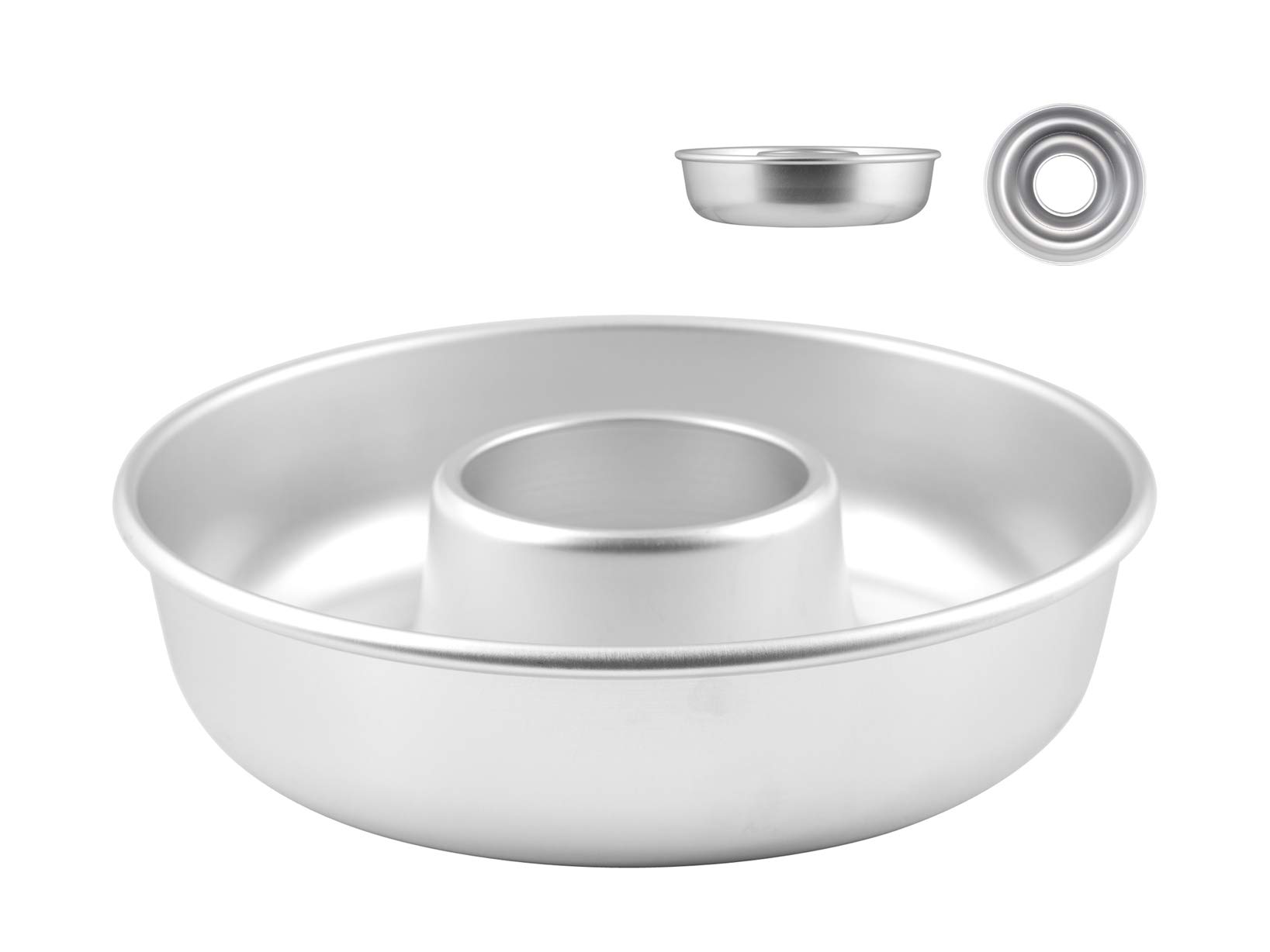 Pentole Agnelli COAL3722 Donut Mold with Tube, in Aluminum, Silver, 22 cm