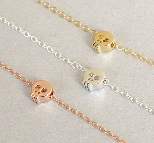 Gold Layering Bracelet, Dainty Gold Bracelet, Tiny Skull Bracelet, Charm Bracelet, Stacking Bracelet, Arm Party Bracelet, Bridesmaid
