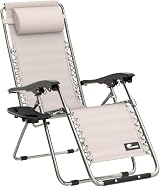 SUNMER Set of 2 Sun Lounger Garden Chairs with Cup and Phone Holder Grey view 4
