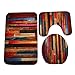 Fiaya Toilet mats Set 3PCS Halloween Christmas Santa Memory Foam Carpet Bathroom Rug Mat+Toilet Lid Cover +U Rug (A Set of 3PCS, Wood)