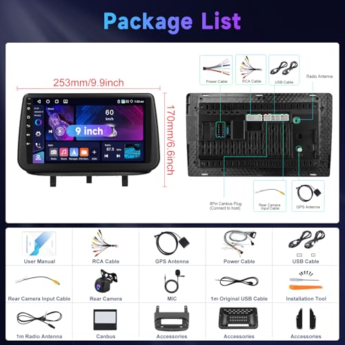 4G 64G VECHTEL 9 Inch Bluetooth Car Radio for Opel Meriva 2010-2014 Carplay Android Car Wireless, DSP EQ, 1280 * 720, Wifi GPS Navi,Mirror Link, RDS/FM Radio 2 Din with AHD Rear Camera