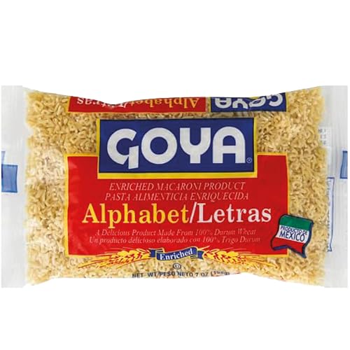 Goya Alphabet Pasta, Fun Pasta Noodles for Soups, Enriched Durum Wheat, 7oz