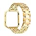 For Fitbit Blaze Bands, bayite Replacement Stainless Steel Chain Bands with Metal Frame for Fitbit Blaze Gold