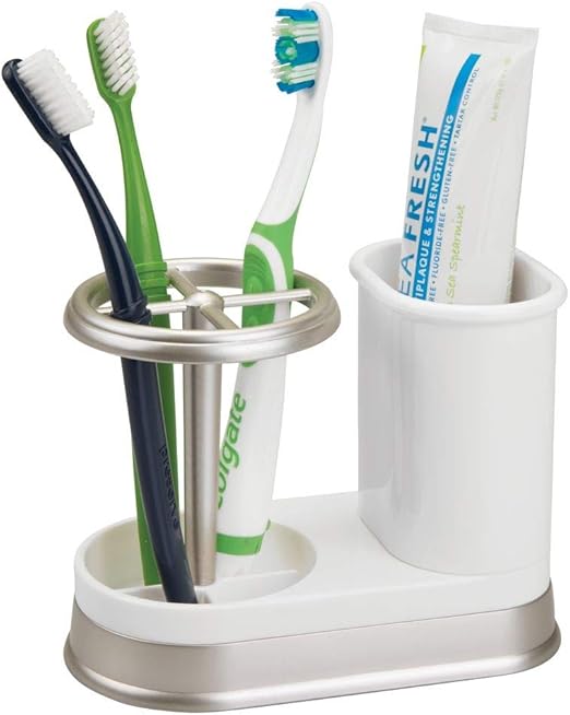 mDesign Decorative Bathroom Dental Storage Organizer Holder