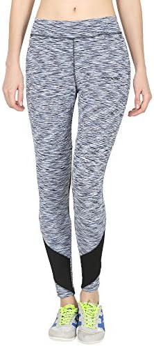 Light Blue & Black Printed Slim Fit Ankle Length Sports Tights for Women(ONSP38SD)