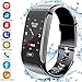 Fitness Tracker HR, Activity Tracker with Pedometer Blood Pressure Heart Rate Monitor IP67 Waterproof Step Calorie Distance Tracker Call SMS SNS Remind for Men Women Kids Compatible for Android iOS