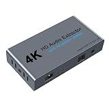 VSVABEFV 4K HDMI Switch 1 in 2 Out, Supports 4K@60Hz, HDMI to Optical, Compatible with Computer, Xbox, PS3, PS4, Blu-ray, DVD Player