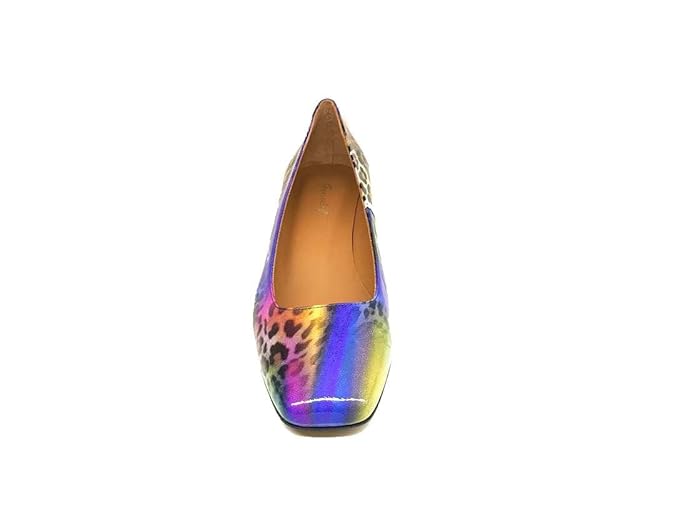 Vintage Women Closed Toe Rockabilly Leather Pumps with Block Heel