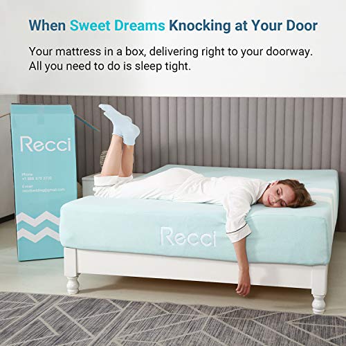 RECCI 10Inch Split King Memory Foam Mattress, Bed in a Box, Breathable