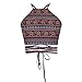 JomeDesign Women's Summer Halter Cross Hollow Boho Bandage Tank Camis Crop Top Vest