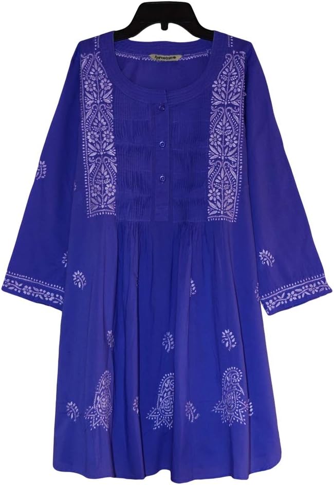 Ayurvastram Pure Cotton Hand Embroidered Tunic, Top, Kurti, Blouse