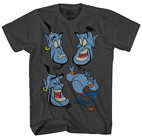 Aladdin Genie Faces Alladin Lamp Movie Disney World Disneyland Funny Mens Adult Graphic Tee T-Shirt (X-Large)
