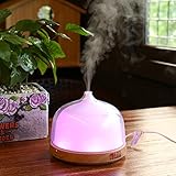 Aromatherapy Essential Oil Diffuser, EZOWare Essential Oil Portable Adjustable Ultrasonic Cool Mist Humidifier for Home Office Studio - 200ml, Wood Grain, 7 LED Color Changing