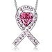 MEGA CREATIVE JEWELRY Breast Cancer Awareness Ribbon Pink Pendant Necklace Crystals from Swarovski