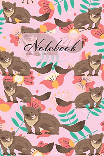 Notebook: Lovely Marten And Flower (Pink Cover) - Diary / Notes / Track / Log / Journal , Book Gifts For Women Men Kids Teens Girls Boys 6x9" 120 Pages (Cute Marten Notebook)