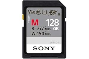 Sony Memory Card 128GB, Uhs-II SD, CL10, U3, Max R260MB/S, W100MB/S (SF-M128/T)