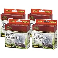 Zilla (4 Pack) Basking Platform Replacement Filter Cartridges for Aquarium (3 Filters Per Pack)