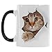 InterestPrint Funny Cat Looking From The Inside I love My Cat Cat Lover Morphing Mug Heat Sensitive Color Changing Coffee Mug Cup, Christmas Gifts for Men Women Him Her Mom Dad