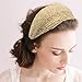 Lace Flower Headband - Lace Hairband Black Flowers Head Wrap Women's Classic Hairband Hair Accessory (Beige Strip)