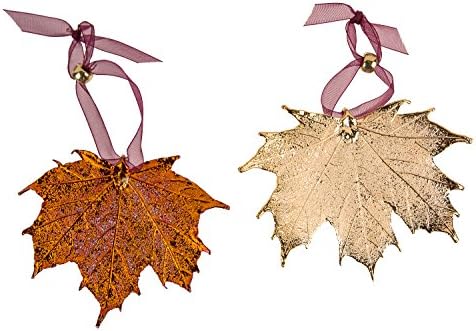 Leaf Ornaments, Maple Set - Copper and Gold Plated, Sugar and/or Full Moon Leaves