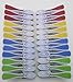 HangOuts Clothespins - Wide large plastic laundry clips pegs (2x12 value pack)