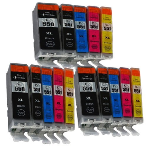 BVH Direct 15PK High Capacity compatible ink cartridges for Canon PIXMA iP7250, MG5450, MG5550, MG6350, MG6450, MG7150, MX725 and MX925 Printers - Three Full SETS