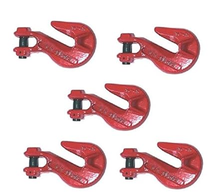 5 Stück Parallelhaken 8mm als Spar-Set, Kuppelschlitzring, Rückekette