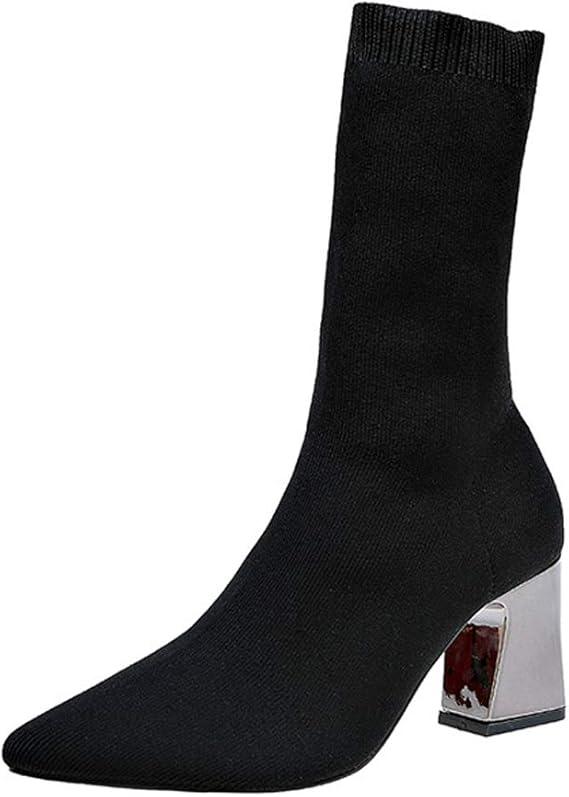 Amazon Co Jp Caixingyi ハイカット 大きいサイズ 卒業式 靴 細身 ハイヒール ブラック ポインテッドトゥ 美脚 ロングブーツ レディース靴 ブーツ 服 ファッション小物