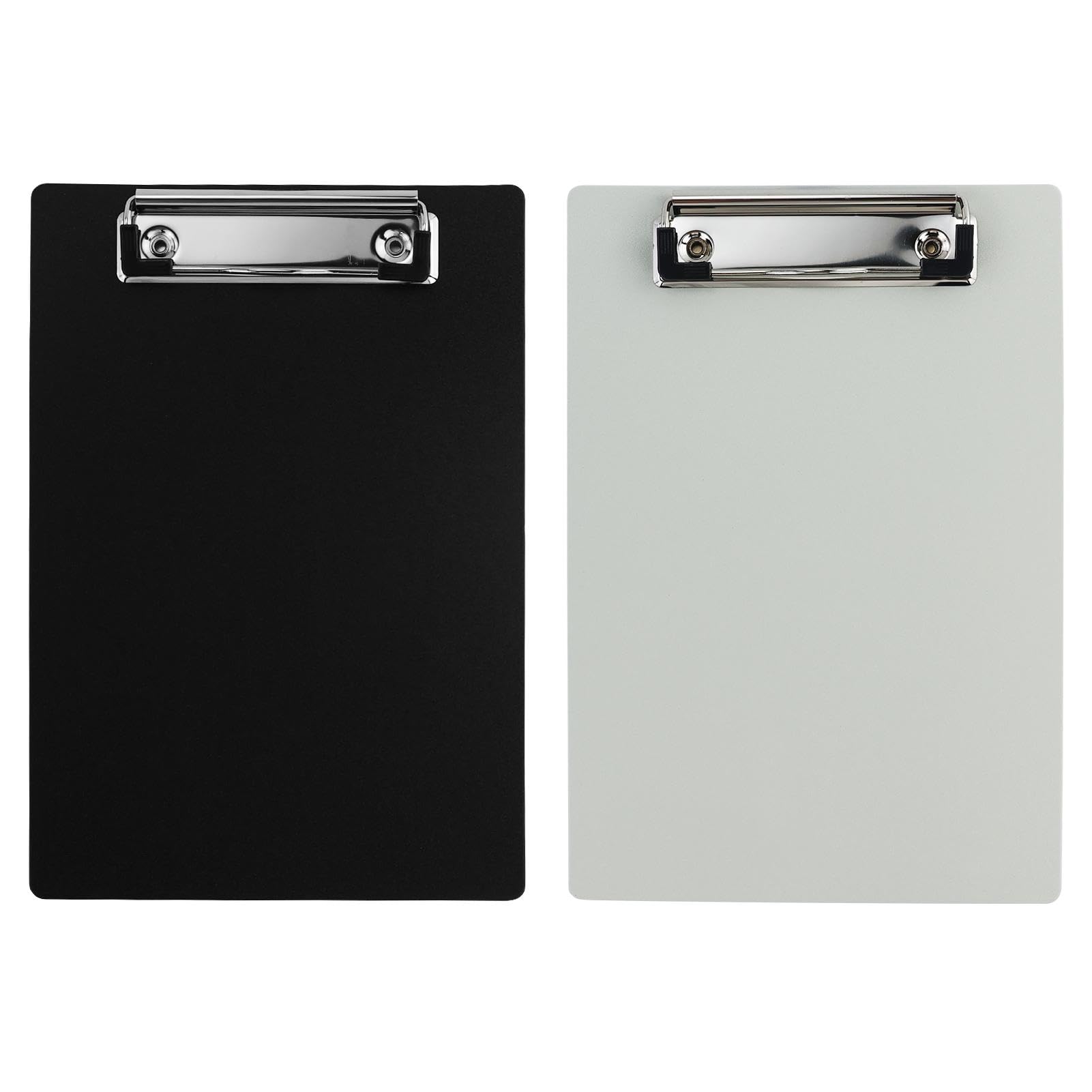 HXMJIED 2Pcs Black Plastic Clipboards - A5 Letter Size, Mini 6X9Inch Clipboards with Low Profile Clip