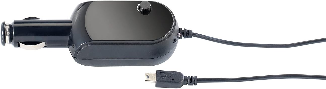 NavGear Dashcam Power Adapter: 12 V Car Power Supply with Vibration Sensor, G-sensor, Battery 5 V 0.5 A (Power Pack for Dashboard)