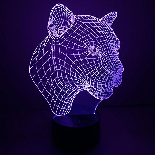 NIEBC RGB 3D 7-Color Gradual Changing LED Touch Switch Visualization Illusion Atmosphere Light Desklamp Nightlight (Cougar) by NIEBC