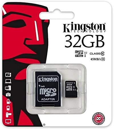 Kingston 32GB Micro SD Card Class 10 UHS-1 + Adapter for Yezz Andy A4.5