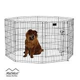 MidWest 554-36DR Foldable Metal Exercise Pen / Pet Playpen. Black w/ Door, 24 W x 36 H Inch