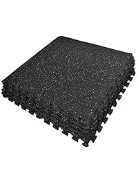 Sivan Health and Fitness Puzzle Exercise Mat High Density Rubber Top Interlocking Gym Tiles - 24 Sq Ft