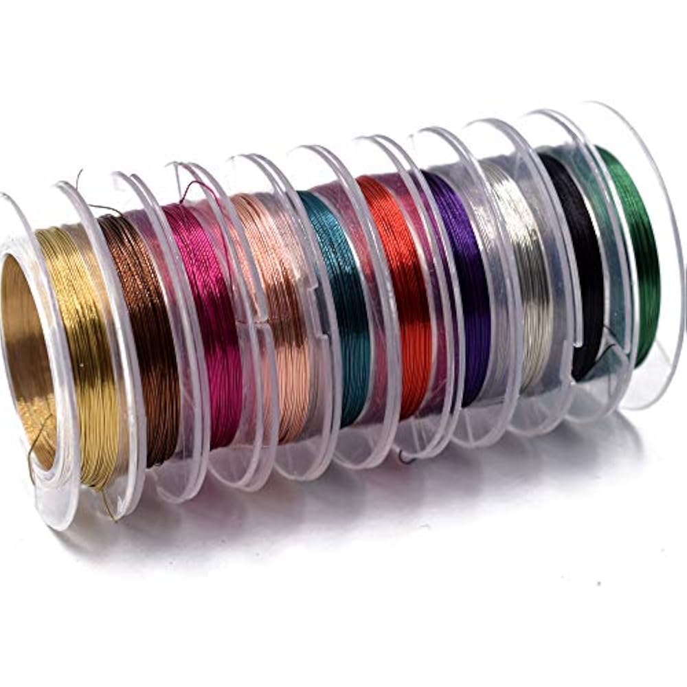 10pcs Fly Tying Materials Assorted Colors 0.3MM Copper Wire Fishing