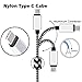 USB Type C Cable 3pack 6.5Ft Long Braided Fast Quick Charger Cord for Samsung Galaxy S9 S8 Plus Note 8, Google Pixel 2 XL, LG V30 V20, ZTE Spark Blade Zmax Pro Max Duo LTE XL, Moto G6 Z Z2 Play Force