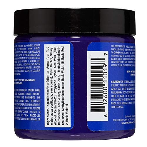 MANIC PANIC Classic Lie Locks Semi Permanent Hair Color - Medium Indigo Purple Hair Dye for Women & Men That Lasts 4-6 Weeks - Vegan, Ammonia & Cruelty-Free - Create & Mix Custom Shades (4oz)