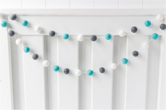 B Multicolor Handmade Wool Felt Ball Garland Pom Pom Garland Wall