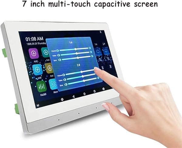 WUHUAROU WiFi Bluetooth Pantalla Tctil En La Pared Amplificador Android Audio 7Smart Home Msica De Fondo Sonido Estreo Color White