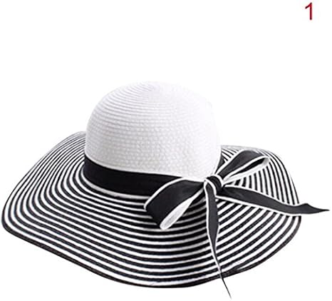 black and white striped sun hat