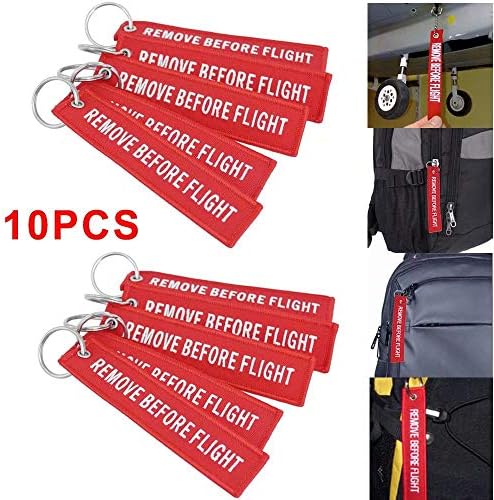 KingFurt 10 Pack Remove Before Flight Key Chain