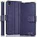 Sony Xperia Z3+ Wallet Case - VENA [vSuit] Draw Bench PU Leather Wallet Flip Cover with Stand and Card Slots for Sony Xperia Z3+ (Oxford Blue)