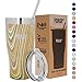 Healthy Human Stainless Steel Tumbler with Straw & Lid | Splash Proof Insulated Travel Cup | Eco-Friendly Coffee Tumblers | Water Cups with Straws Cleaner and Splash Proof Lids (32oz, Woodstock)