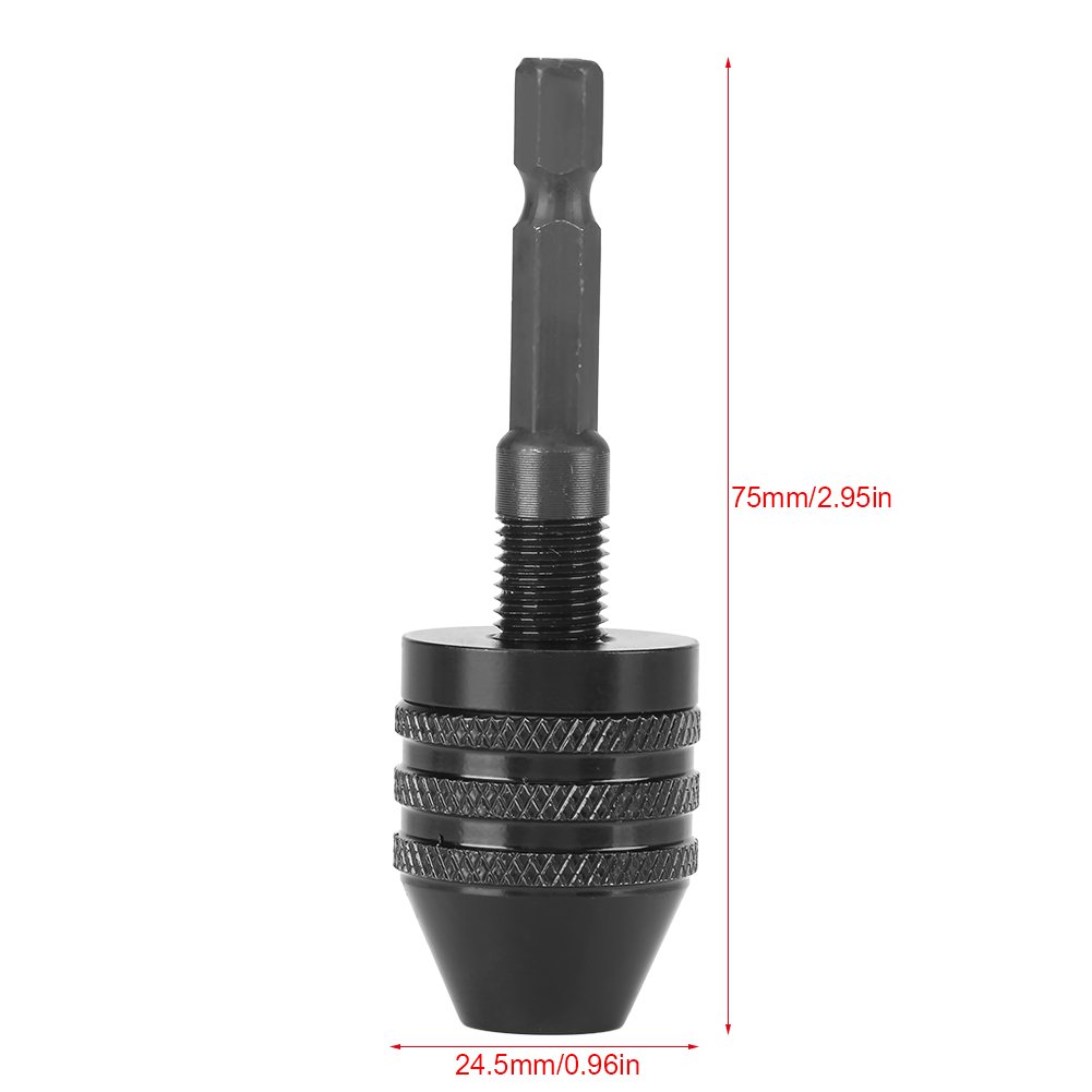Madezz Keyless Drill Chuck, 1/4 inch Hex Shank, Aluminium, Compatible with Electric Drill, Grinder, Screwer, 0.8-8mm Capacity - Image 3