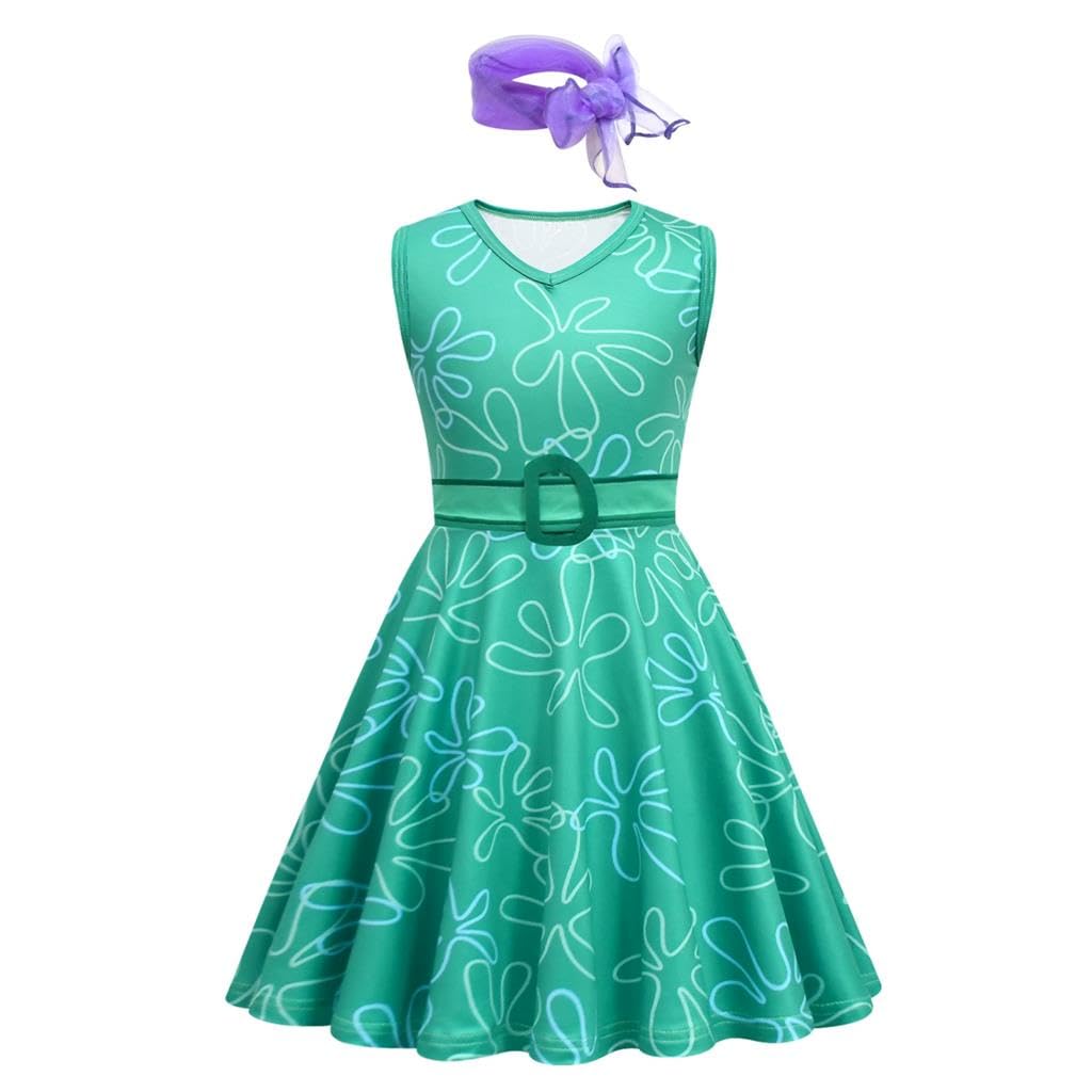 Lito Angels Disgust Fancy Dress Up Costume Clothes Summer Outfit Set with Scarf and Belt for Kids Girls Size 3-4 Years โ image 1