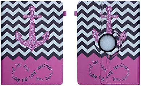 Pink Chevron Anchor - Universal 7" inch Tablet Case Cover Adjustable Stand Fits - Kindle Fire / Fire HD , Kindle Fire HDX, iRulu,