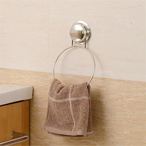 Gaoyu Kitchen Bathroom Super Powerful Vacuum Suction Cup Adhesive Chrome Stainless Steel Towel Ring - NO TOOLS REQUIRED-268006