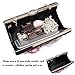 CARIEDO Flower Clutch Purse Evening Clutch Bag for Women Wedding Evening Hangbag with Pearl Beaded for Prom Cocktail Party(Pink)